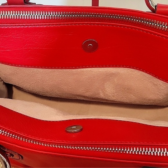 BIN046.8 Marc Jacobs Red Leather Blake Satchel Shoulder Bag - Picture 4 of 8